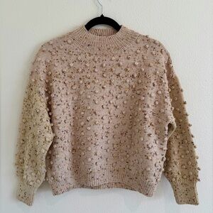 Women's Beige Textured Sweater